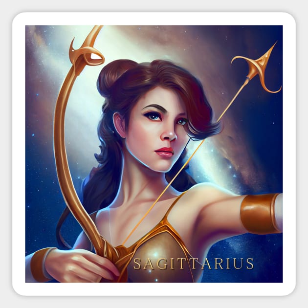 Zodiac Sign SAGITTARIUS - Fantasy Illustration of astrology Sagittarius Sticker by KOTOdesign